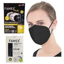 FAMEX Μάσκα Υψηλής Προστασίας FFP2/KN95 Μαύρο 10 Τεμάχια