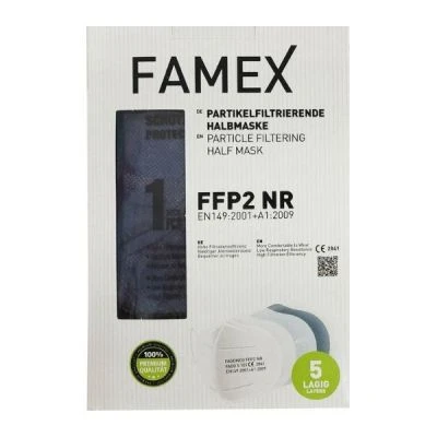 FAMEX Μάσκα Υψηλής Προστασίας FFP2/KN95 Μπλε 20 Τεμάχια
