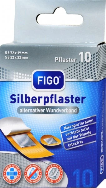 FIGO Silberpflaster Antibacterial Silver Plaster  2 Μεγέθη 10 Τεμάχια