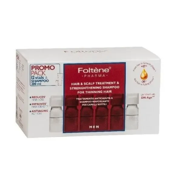 FOLTENE Hair & Scalp Treatment Μen 12 x 8.3ml & Thinning Hair Shampoo Men 200ml