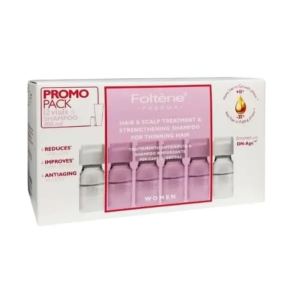 FOLTENE Hair & Scalp Treatment Women 12 x 8.3ml & Thinning Hair Shampoo Women 200ml