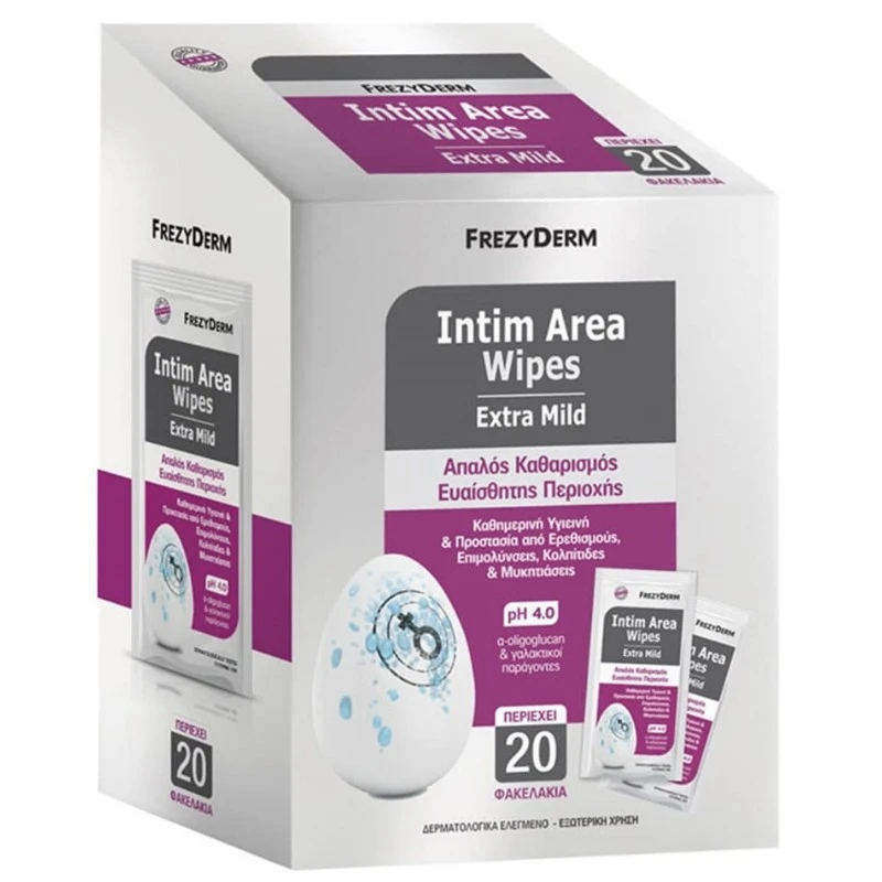 FREZYDERM Intim Area Wipes Extra Mild Μαντηλάκια 20 Tεμάχια