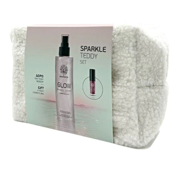 GARDEN Sparkle Teddy Set Glow Αngel Light Secret Shimmer Body Mist 200ml & Mini Liquid Matte Lipstick Dark Cherry No.06 2ml