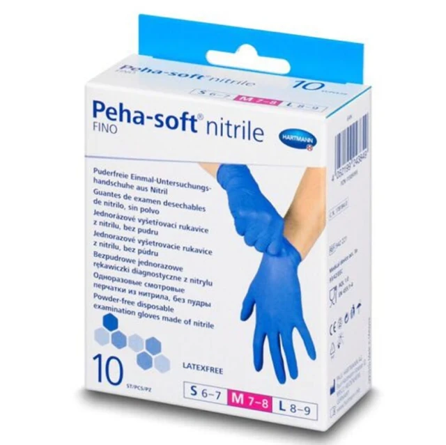 HARTMANN Peha-Soft Nitrile Fino Γάντια Νιτριλίου μιας Χρήσης χωρίς Πούδρα Μέγεθος M 10 Τεμάχια