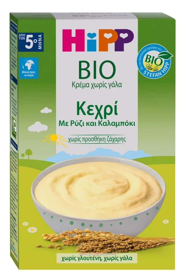 HIPP Bio Κρέμα Κεχρί με Ρύζι και Καλαμπόκι από τον 5ο Μήνα 200g