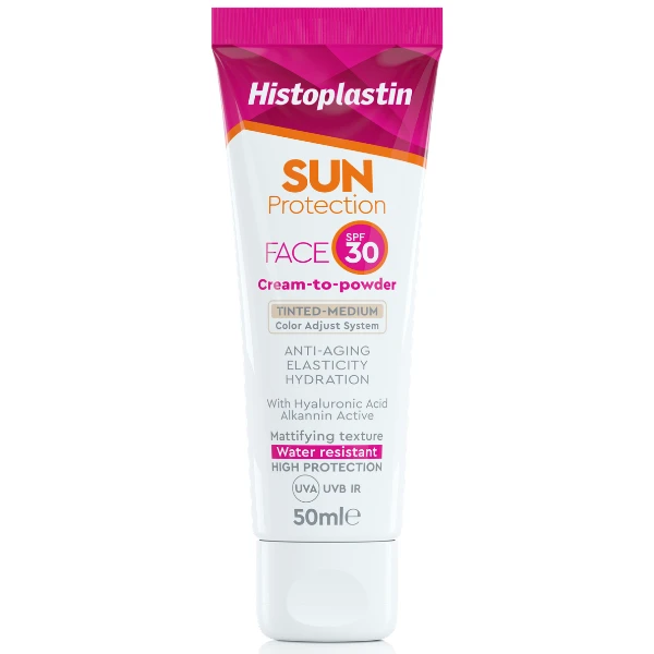 HISTOPLASTIN Sun Protection Face Cream-to-Powder Tinted-Medium Spf30 50ml