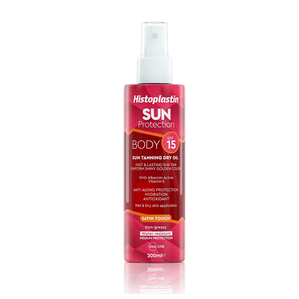 HISTOPLASTIN Sun Protection Tanning Dry Oil Body Satin Touch Spf15 200ml