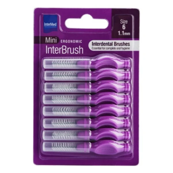 INTERMED Mini Ergonomic InterBrush Size 6 Μεσοδόντια Βουρτσάκια 1.1 mm 8 Τεμάχια