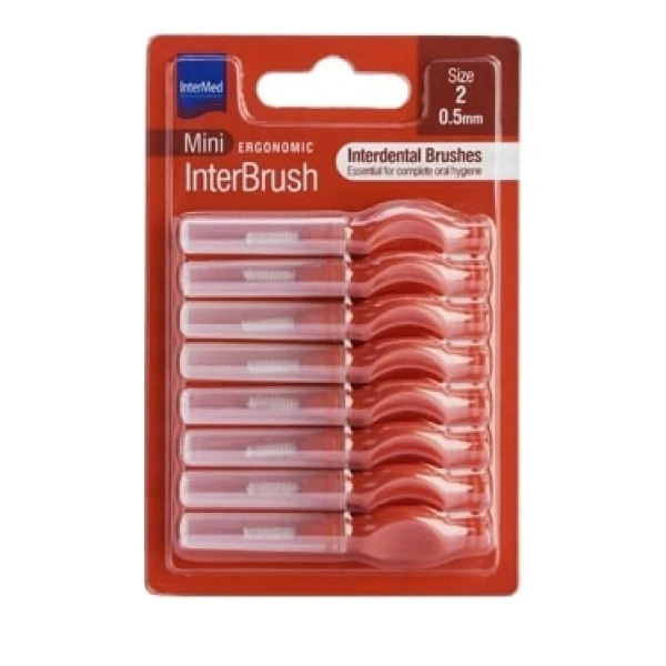 INTERMED Mini Ergonomic InterBrush Size 2 Μεσοδόντια Βουρτσάκια 0.5 mm 8 Τεμάχια