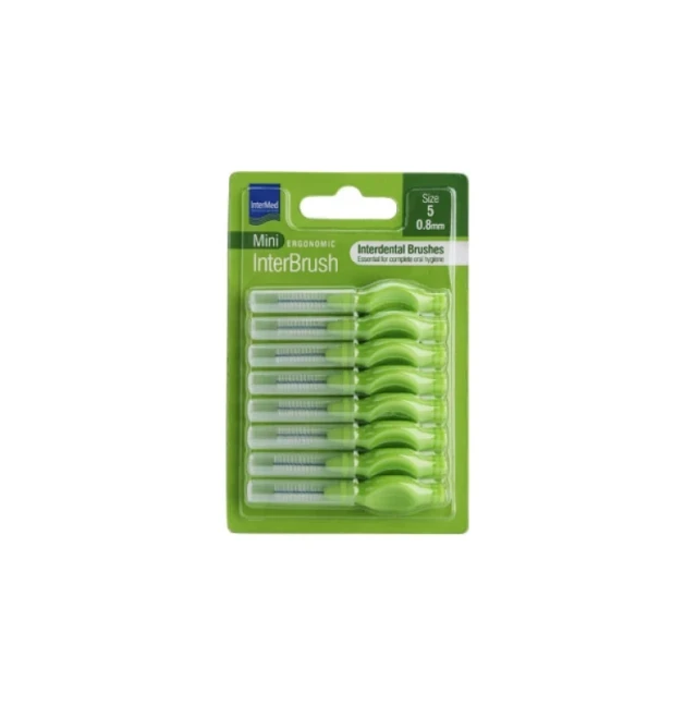 INTERMED Ergonomic InterBrush Μεσοδόντια Mini Size 5 (0,8mm) 8 Τεμάχια