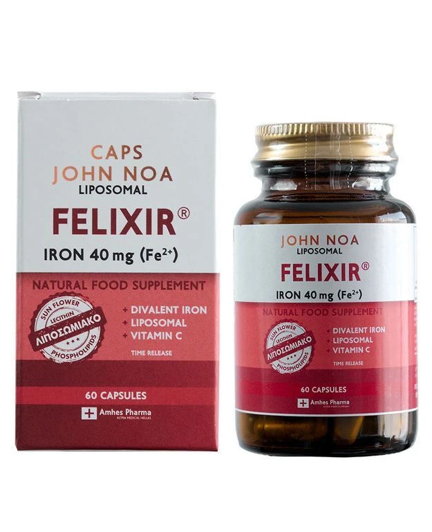 JOHN NOA Liposomal Felixir Iron 40mg 60 Κάψουλες