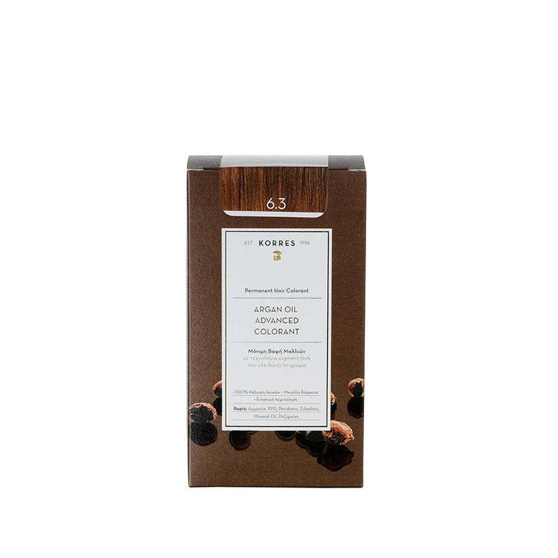 KORRES Argan Oil Advanced Colorant 6.3 Ξανθό Σκούρο Χρυσό/ Μελί