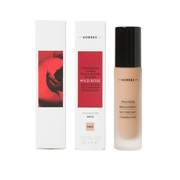 KORRES Wild Rose Brightening Second-Skin Foundation Wrf3 Spf15 30ml