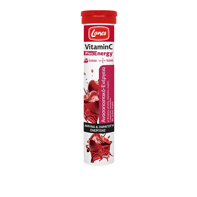 LANES Vitamin C 500mg Plus Energy 20 Αναβράζουσες Ταμπλέτες