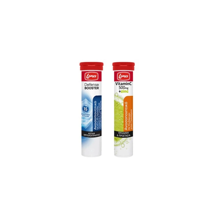LANES Winter Pack Defense Booster 20 Αναβράζουσες Ταμπλέτες Με Δώρο Vitamin C 500mg + Zinc 20 Αναβράζουσες Ταμπλέτες