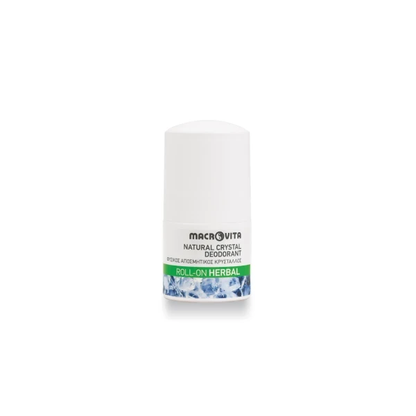 MACROVITA Natural Crystal Deodorant Φυσικός Αποσμητικός Κρύσταλλος Roll On Herbal 50ml