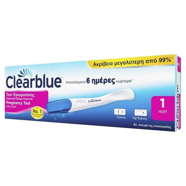 CLEARBLUE Τεστ Εγκυμοσύνης Πρώιμης Ανίχνευσης 1 Τεμάχιο