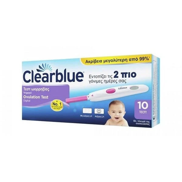 CLEARBLUE Ψηφιακό Τεστ Ωορρηξίας 10 Τεμάχια