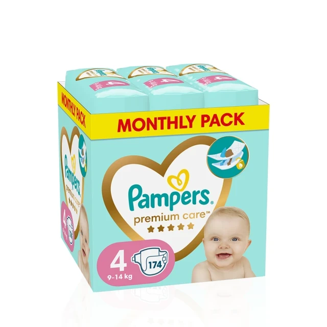 PAMPERS Monthly Pack Premium Care 9-14kg 174 Τεμάχια