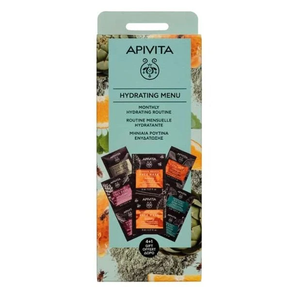 APIVITA Hydrating Menu Μηνιαία Ρουτίνα Ενυδάτωσης με Μάσκες Προσώπου