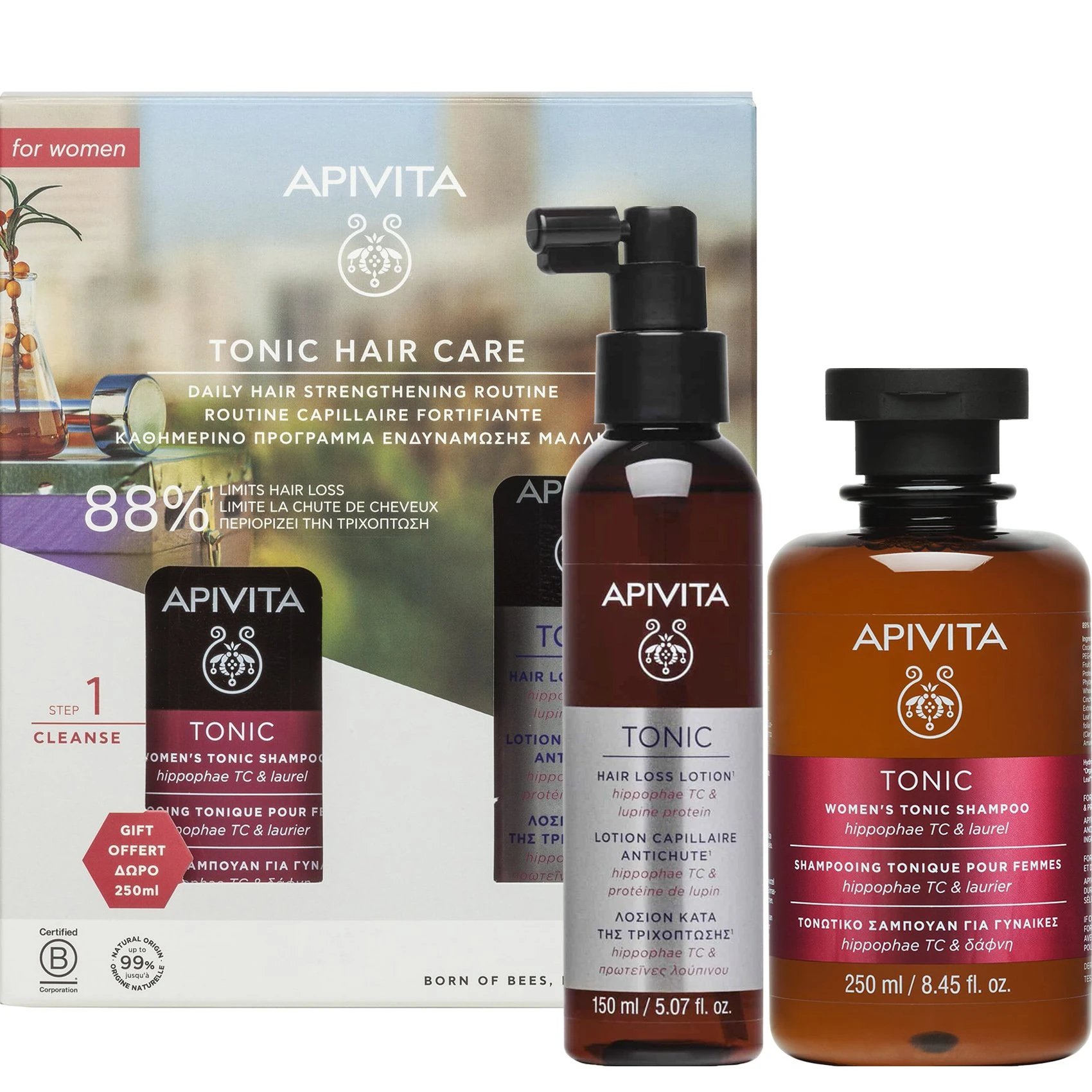 APIVITA Tonic Hair Care for Women Tonic Hair Loss Lotion 150ml + Δώρο Women's Tonic Shampoo 250ml