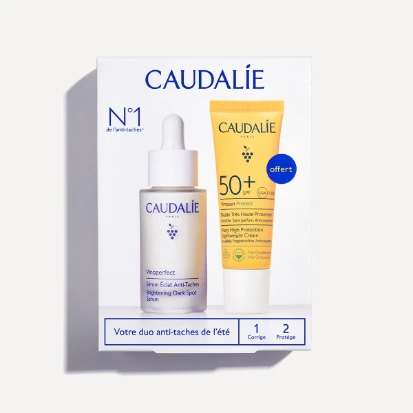 CAUDALIE Set Vinoperfect Brightening Dark Spot Serum 30ml & Vinosun Protect Cream Spf 50+ 20ml