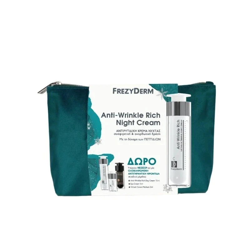 FREZYDERM Anti-Wrinkle Rich Lifting & Firming Night Cream 50ml + Anti-Wrinkle Rich Lifting & Firming Day Cream 15ml + Eye Cream Anti-Wrinkle Effect 5ml + Velvet Colors Mat Make-Up Medium 2ml