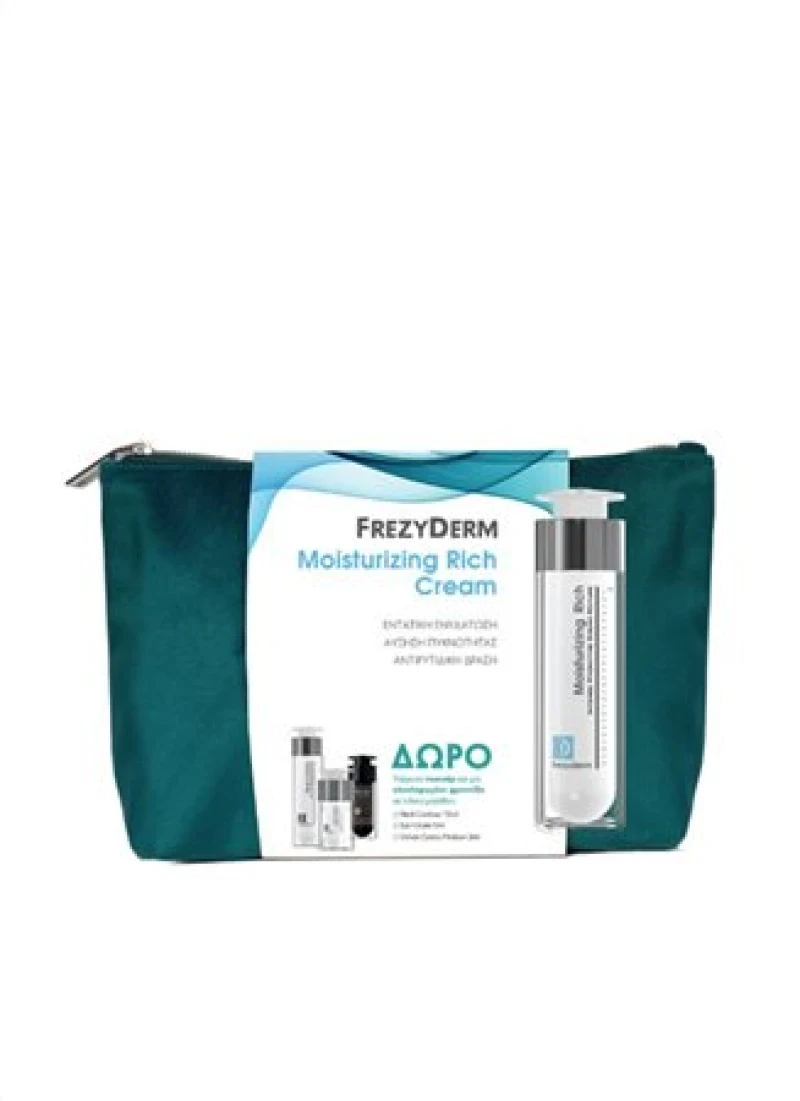 FREZYDERM Moisturizing Rich Intense Hydrating Cream 50ml + Neck Contour Cream 15ml + Eye Cream Anti-Wrinkle Effect 5ml + Velvet Colors Mat Make-Up Medium 2ml