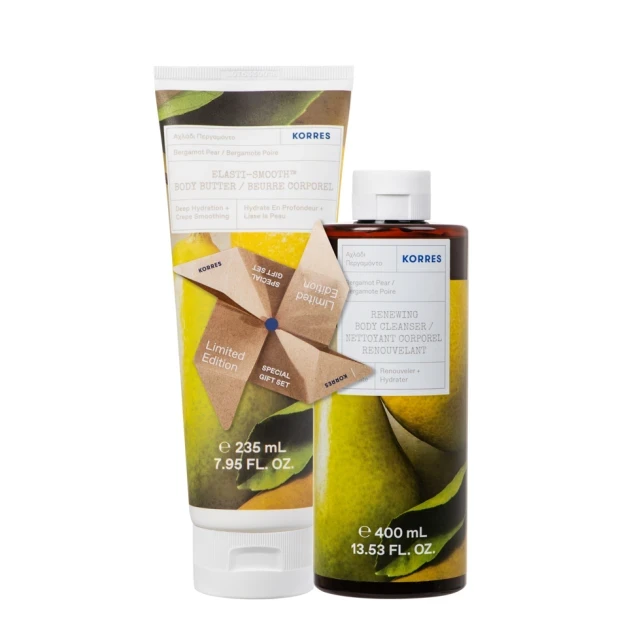 KORRES Set Elasti Smooth Body Butter Αχλάδι Περγαμόντο 235ml + Renewing Body Cleanser Ενυδατικό Αφρόλουτρο 400ml