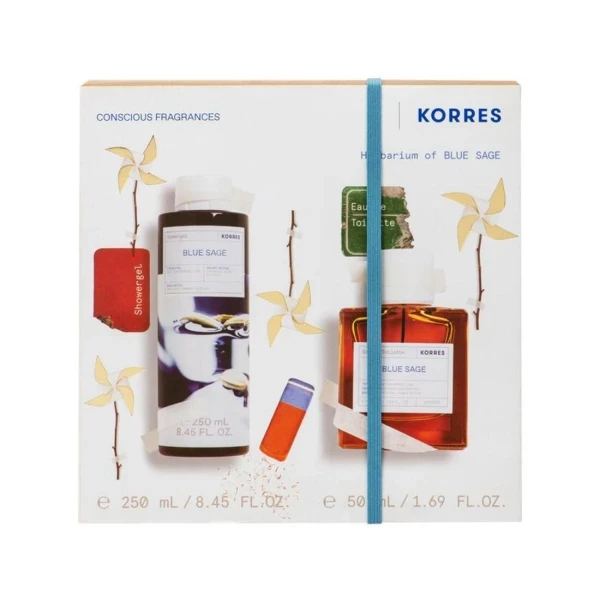 KORRES Blue Sage Shower Gel 250ml & Eau De Toilette Blue Sage 50ml