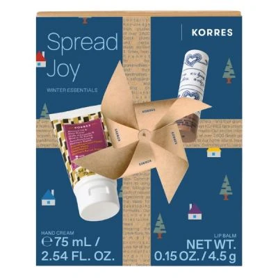 KORRES Winter Essentials Spead Joy Θρεπτική Κρέμα Χεριών 75ml & Βούτυρο Κακάο Lip Balm 4.5g