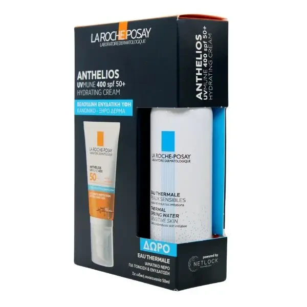 LA ROCHE-POSAY Anthelios Uvmune 400 Hydrating Cream SPF50+ με Άρωμα 50ml + Δώρο Eau Thermale 50ml