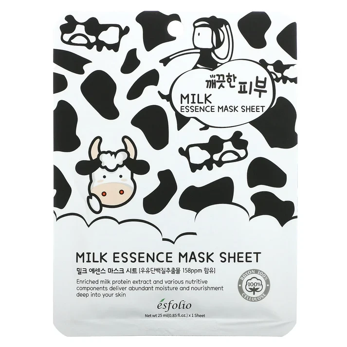 ESFOLIO Pure Skin Milk Essence Mask Sheet 1 Τεμάχιο
