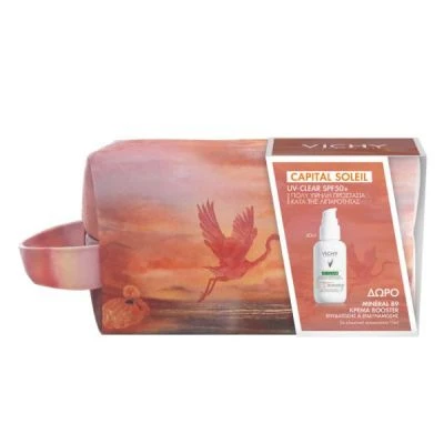 VICHY Capital Soleil UV-Clear Λεπτόρρευστο Αντηλιακό Κατά Των Ατελειών spf50 40ml Δώρο Mineral 89 Κρέμα Booster 15ml