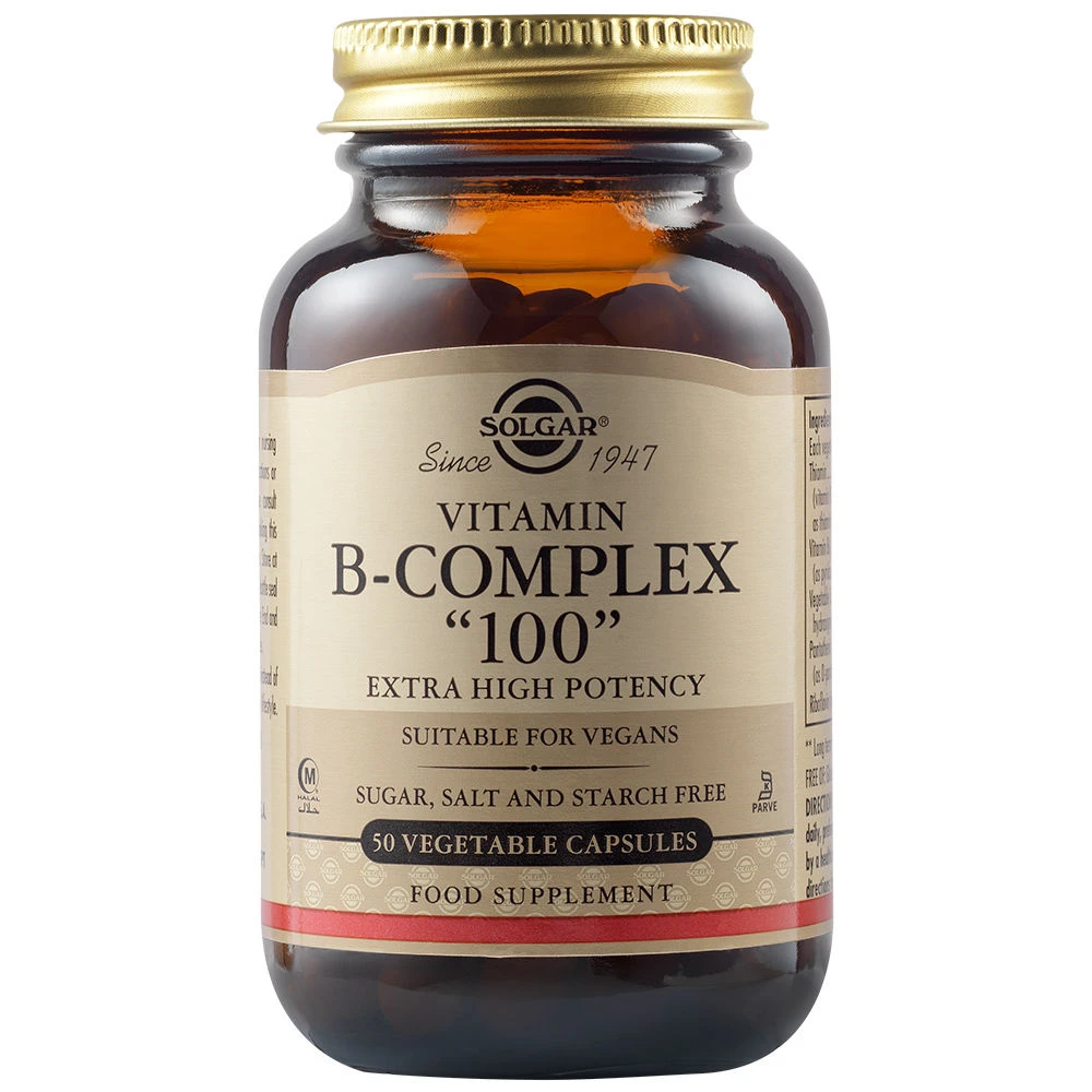 SOLGAR Vitamin B-Complex "100" Extra High Potency 50 Φυτικές Κάψουλες