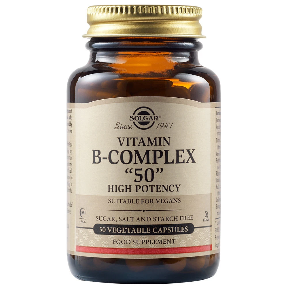 SOLGAR Vitamin B-Complex "50" Extra High Potency 50 Φυτικές Κάψουλες