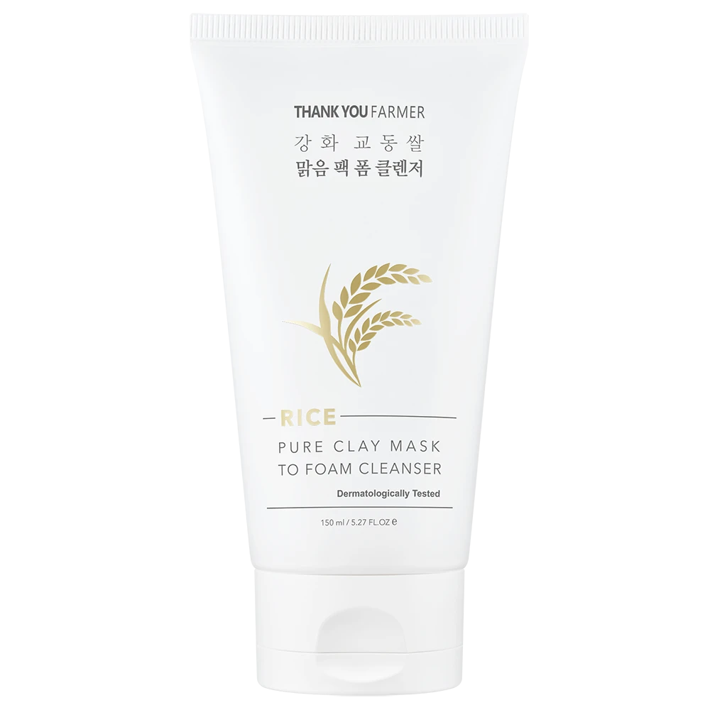THANK YOU FARMER Rice Pure Clay Mask to Foam Cleanser 150ml