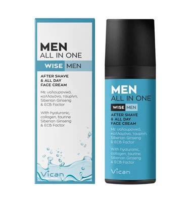 VICAN Wise Men All In One Face Cream After-Shave, Moisturizing & Anti-Wrinkle 50ml